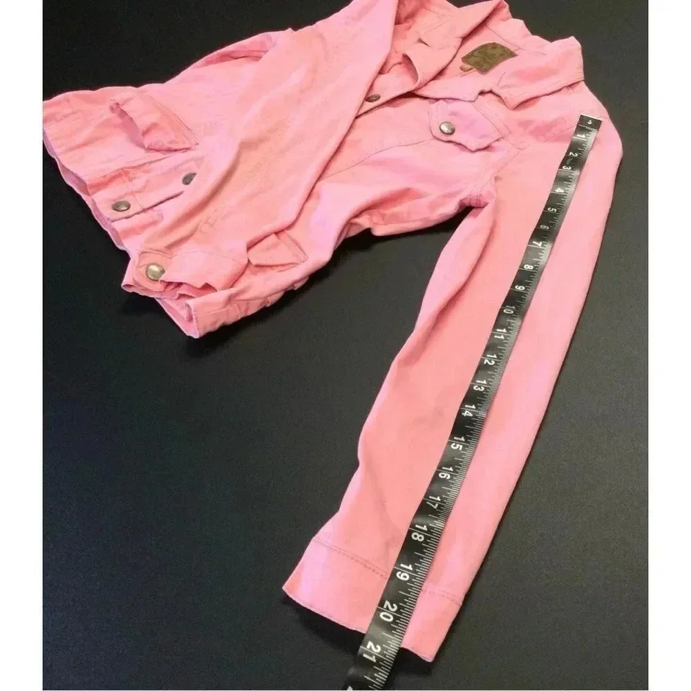 Candies Girls‎ Kids Pink Long Sleeve Pockets Collared Button Down Jacket Size XL